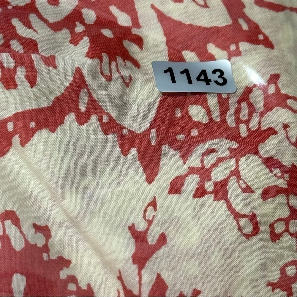 Fourtys Anthropologie S Red White Paisley Print Wooden Bead Neckline Halter Top